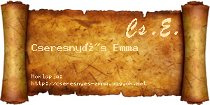 Cseresnyés Emma névjegykártya
