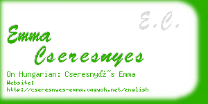 emma cseresnyes business card